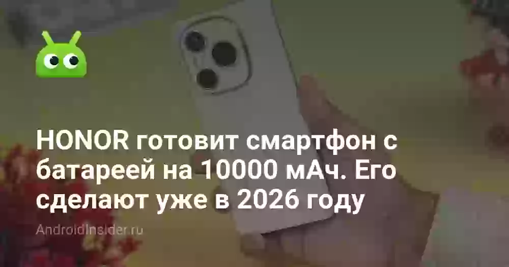 HONOR готовит смартфон с батареей на 10000 мАч. Его сделают уже в 2026 году